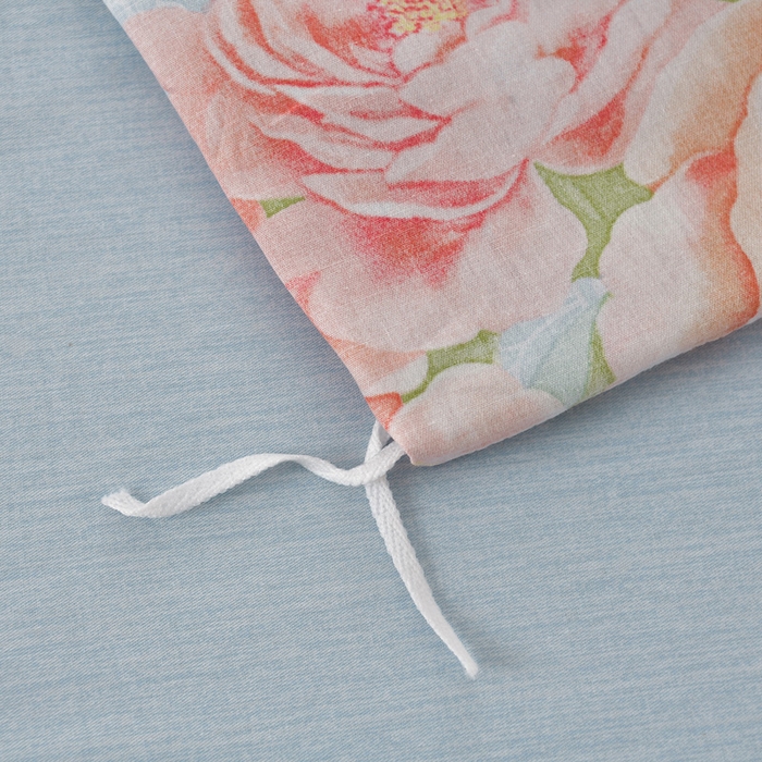 91家纺网 家纺一手货源 找家纺 绘萱家居 2026直播爆款一字绣吊边款纯棉100%全棉四件套印花百分百（喷气高品质） 蓝调花漾