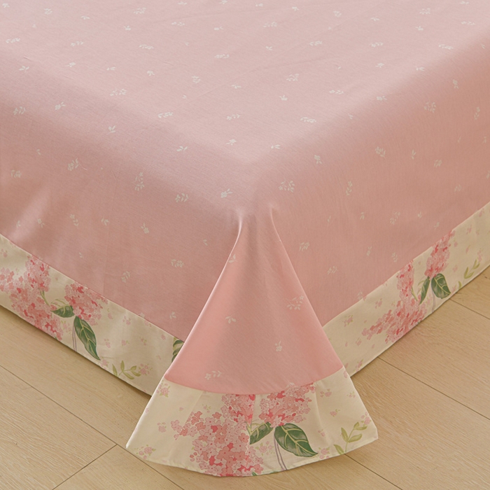 91家纺网 家纺一手货源 找家纺 绘萱家居 2026直播爆款一字绣吊边款纯棉100%全棉四件套印花百分百（喷气高品质） 浪漫花香