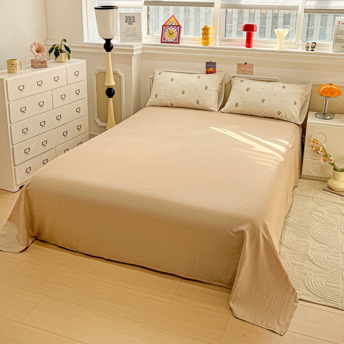 91家纺网 家纺一手货源 找家纺 亿梵家居 2025新款A类母婴级有氧全棉纯棉双层纱纯棉印花四件套-叠拍图柯基