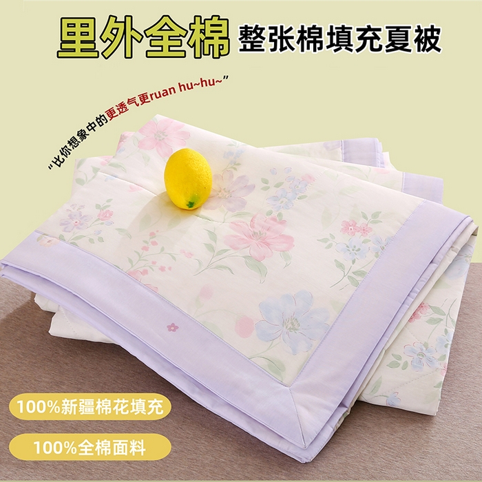 91家纺网 家纺一手货源 找家纺 （总）米萝家居 2026新款里外全棉夏被纯棉棉棉花夏凉被空调被 被子被芯