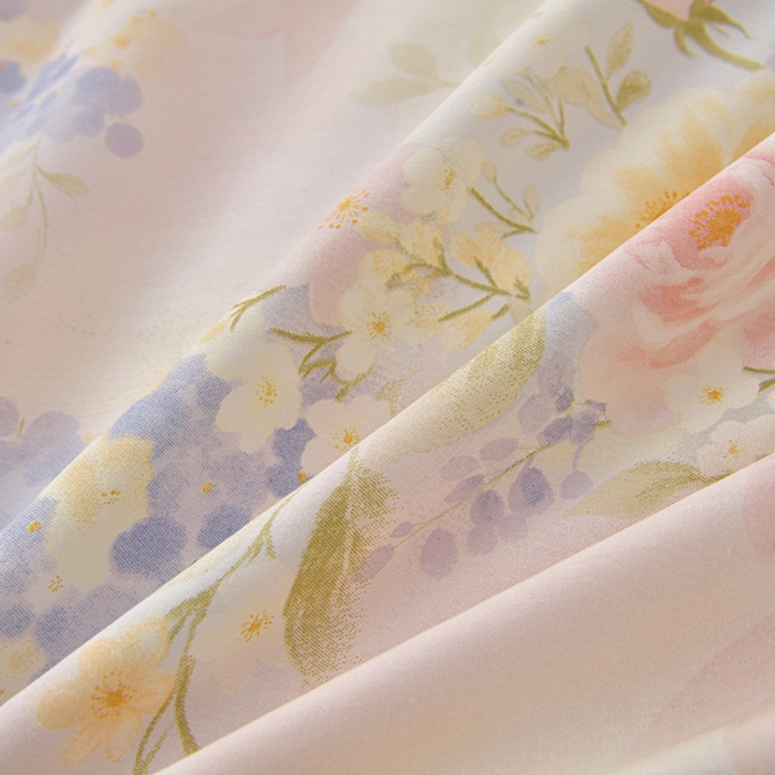 91家纺网 家纺一手货源 找家纺 绘萱家居 2026直播爆款一字绣吊边款纯棉100%全棉四件套印花百分百（喷气高品质） 水墨嫣然