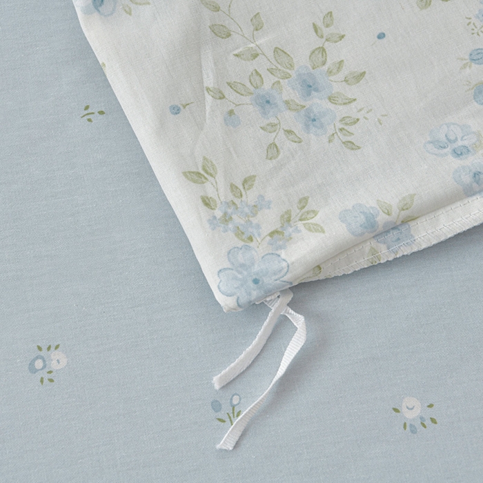 91家纺网 家纺一手货源 找家纺 绘萱家居 2026直播爆款一字绣吊边款纯棉100%全棉四件套印花百分百（喷气高品质） 苏林-米蓝