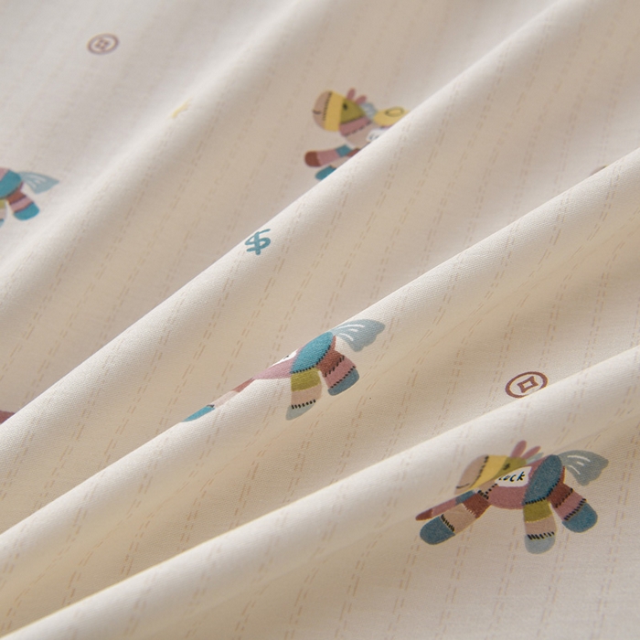 91家纺网 家纺一手货源 找家纺 绘萱家居 2026直播爆款一字绣吊边款纯棉100%全棉四件套印花百分百（喷气高品质） 小马浅浅