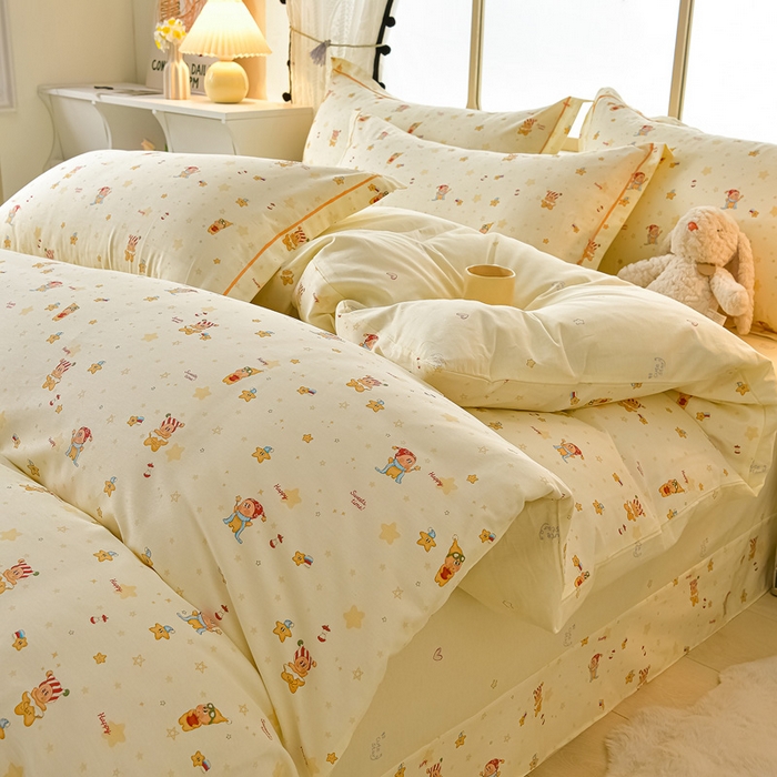 绘萱家居 2026直播爆款一字绣吊边款纯棉100%全棉四件套印花百分百（喷气高品质） 小町的家