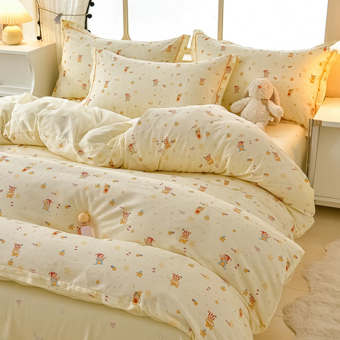 91家纺网 家纺一手货源 找家纺 绘萱家居 2026直播爆款一字绣吊边款纯棉100%全棉四件套印花百分百（喷气高品质） 小町的家