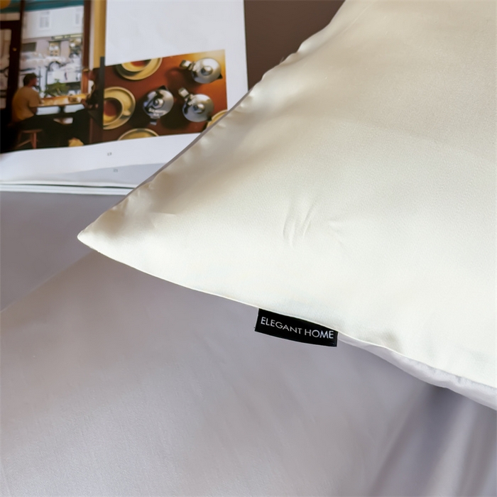 91家纺网 家纺一手货源 找家纺 绒棉世家 2026新款天丝面料纯色100%莱赛尔天丝面料四件套 奶白+浅灰