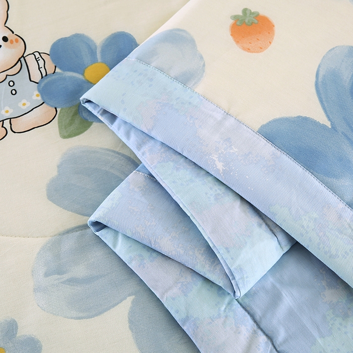 91家纺网 家纺一手货源 找家纺 米萝家居 2026新款里外全棉夏被纯棉棉棉花夏凉被空调被 被子被芯 蓝色花海