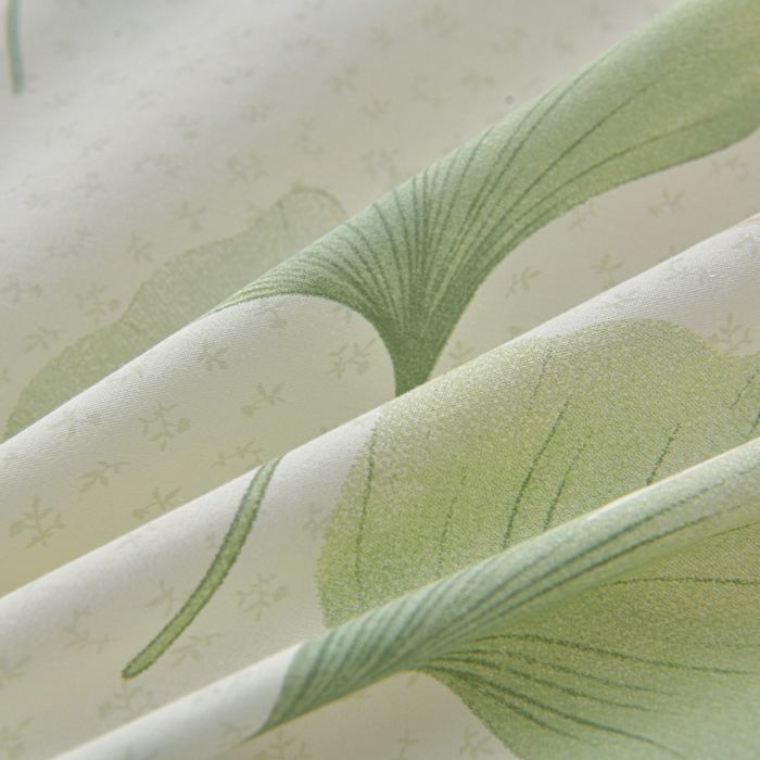 91家纺网 家纺一手货源 找家纺 绘萱家居 2026直播爆款一字绣吊边款纯棉100%全棉四件套印花百分百（喷气高品质） 银杏疏影