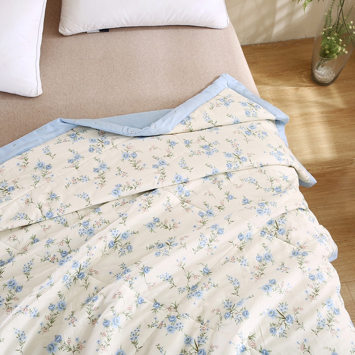 91家纺网 家纺一手货源 找家纺 米萝家居 2026新款里外全棉夏被纯棉棉棉花夏凉被空调被 被子被芯 花叶影