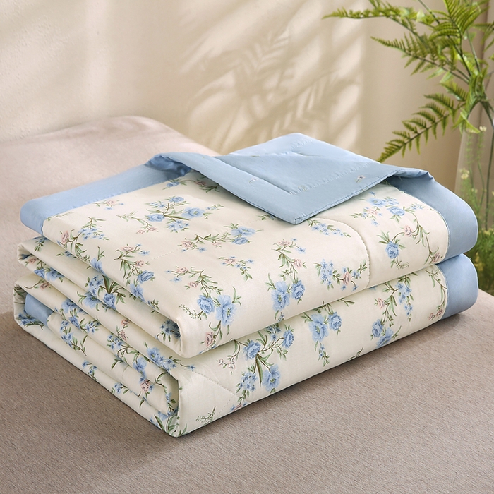 91家纺网 家纺一手货源 找家纺 米萝家居 2026新款里外全棉夏被纯棉棉棉花夏凉被空调被 被子被芯 花叶影