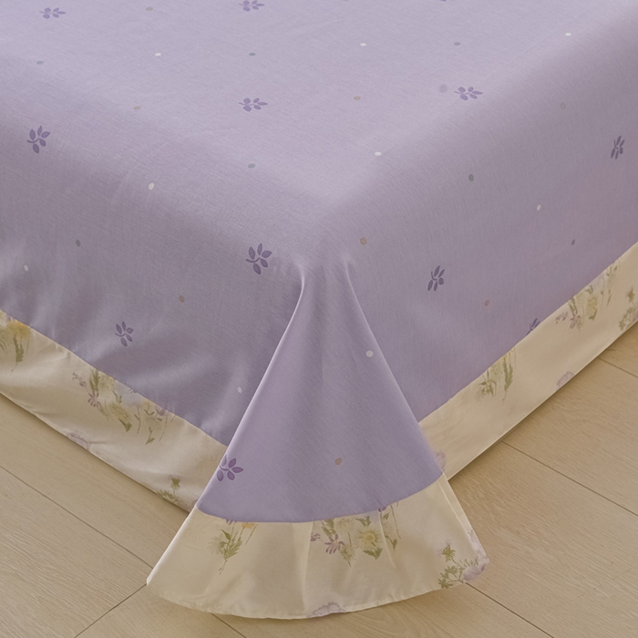 91家纺网 家纺一手货源 找家纺 绘萱家居 2026直播爆款一字绣吊边款纯棉100%全棉四件套印花百分百（喷气高品质） 云间柔