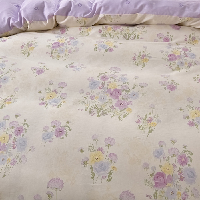 91家纺网 家纺一手货源 找家纺 绘萱家居 2026直播爆款一字绣吊边款纯棉100%全棉四件套印花百分百（喷气高品质） 云间柔