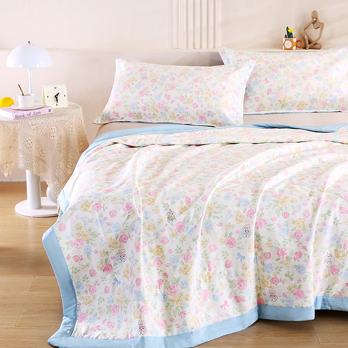 91家纺网 家纺一手货源 找家纺 米萝家居 2026新款里外全棉夏被纯棉棉棉花夏凉被空调被 被子被芯 小清欢