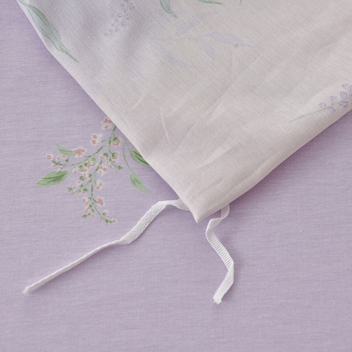 91家纺网 家纺一手货源 找家纺 绘萱家居 2026直播爆款一字绣吊边款纯棉100%全棉四件套印花百分百（喷气高品质） 紫藤花