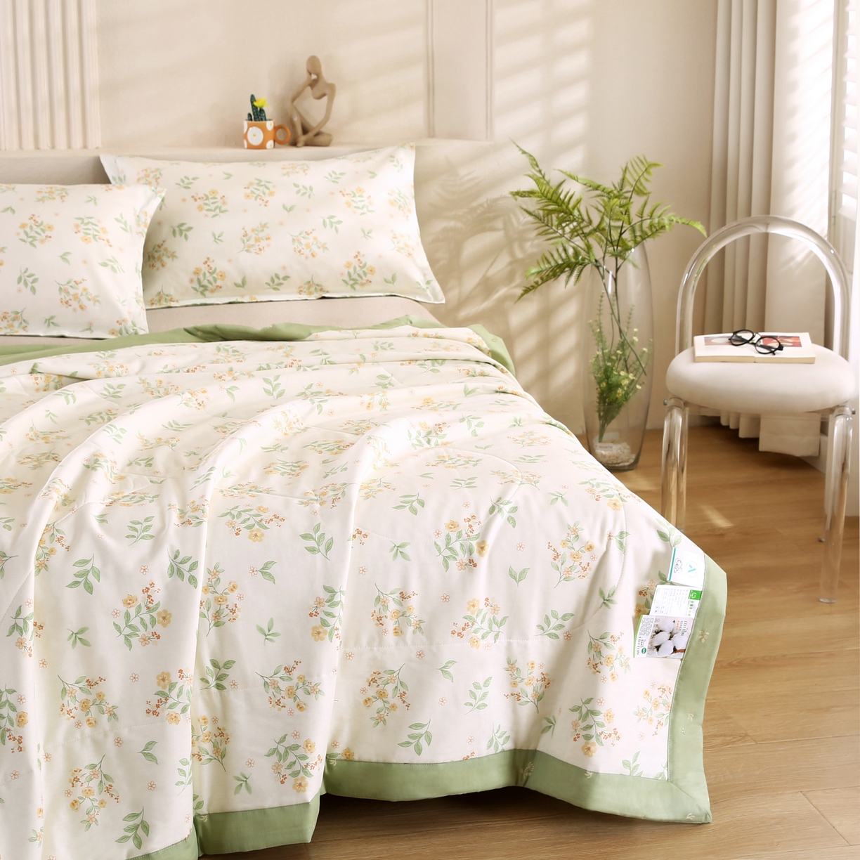 91家纺网 家纺一手货源 找家纺 米萝家居 2026新款里外全棉夏被纯棉棉棉花夏凉被空调被 被子被芯 花样年华