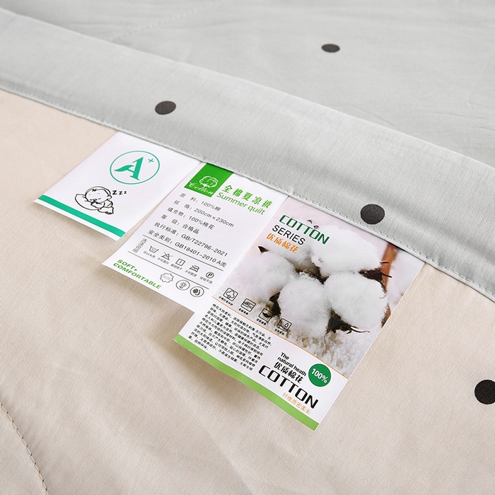 91家纺网 家纺一手货源 找家纺 米萝家居 2026新款里外全棉夏被纯棉棉棉花夏凉被空调被 被子被芯 波点蝴蝶结-咖