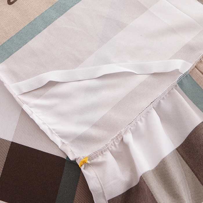 91家纺网 家纺一手货源 找家纺 沐珩家纺 2026新款双边芦荟棉单床裙单枕套 时尚格韵