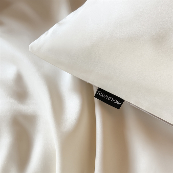 91家纺网 家纺一手货源 找家纺 优贝家纺 2026新款天丝面料纯色100%莱赛尔天丝面料四件套 奶白+浅灰