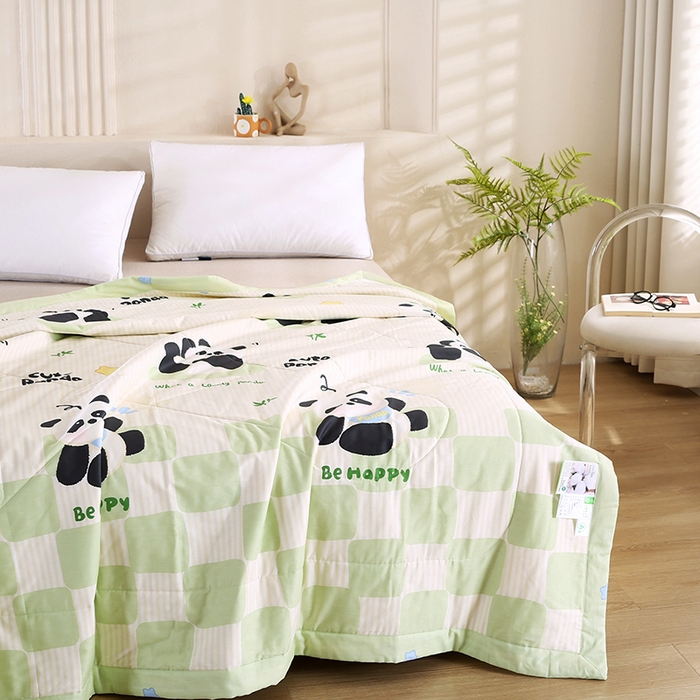 91家纺网 家纺一手货源 找家纺 米萝家居 2026新款里外全棉夏被纯棉棉棉花夏凉被空调被 被子被芯 小熊猫