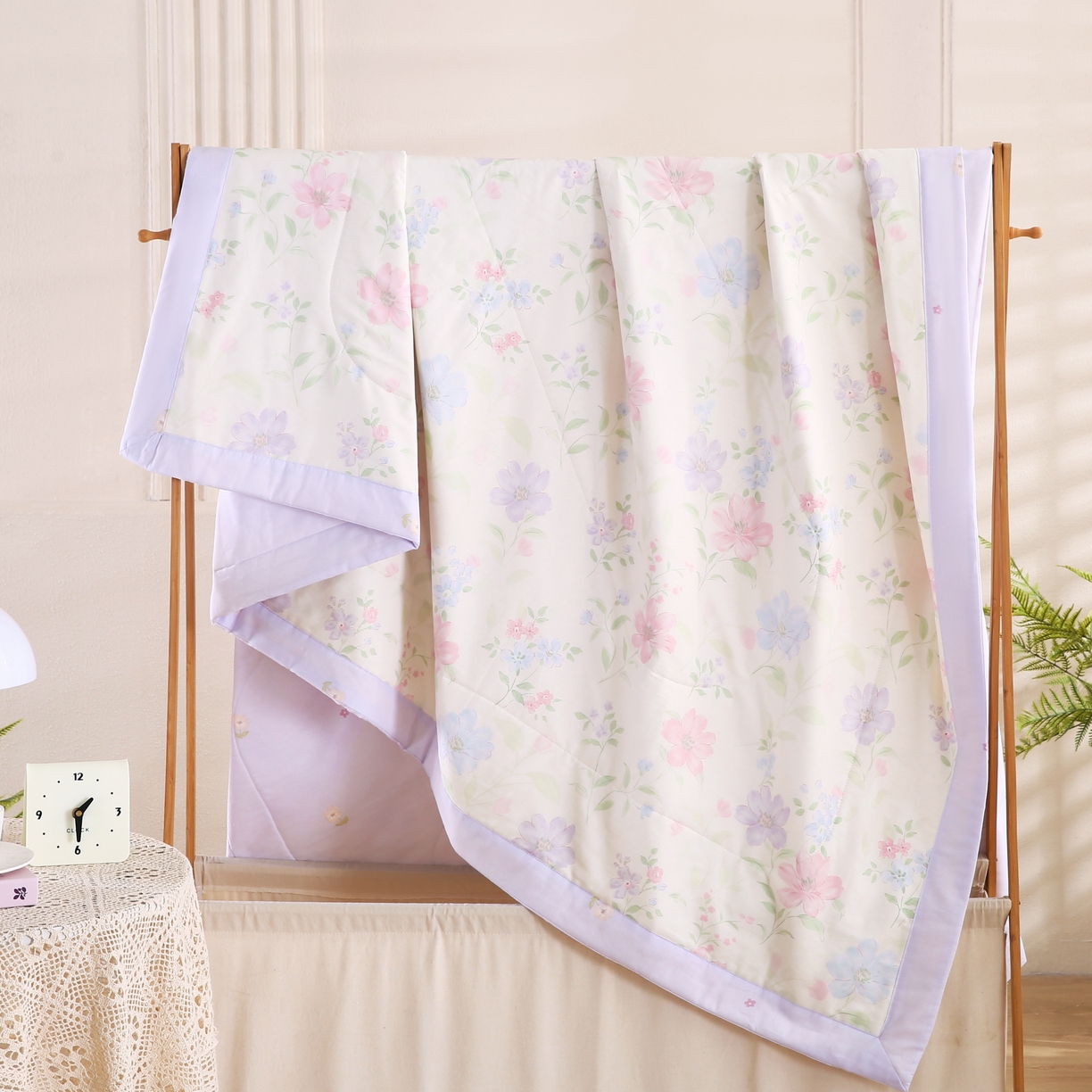 91家纺网 家纺一手货源 找家纺 米萝家居 2026新款里外全棉夏被纯棉棉棉花夏凉被空调被 被子被芯 绚烂花朵