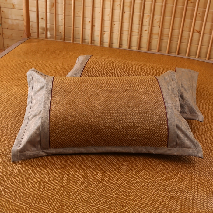 91家纺网 家纺一手货源 找家纺 小牛席业 2026新款B夏凉枕套系列凉枕套夏天枕套冰丝枕套竹枕套藤枕套冰藤枕套 夏日摩卡对称枕套