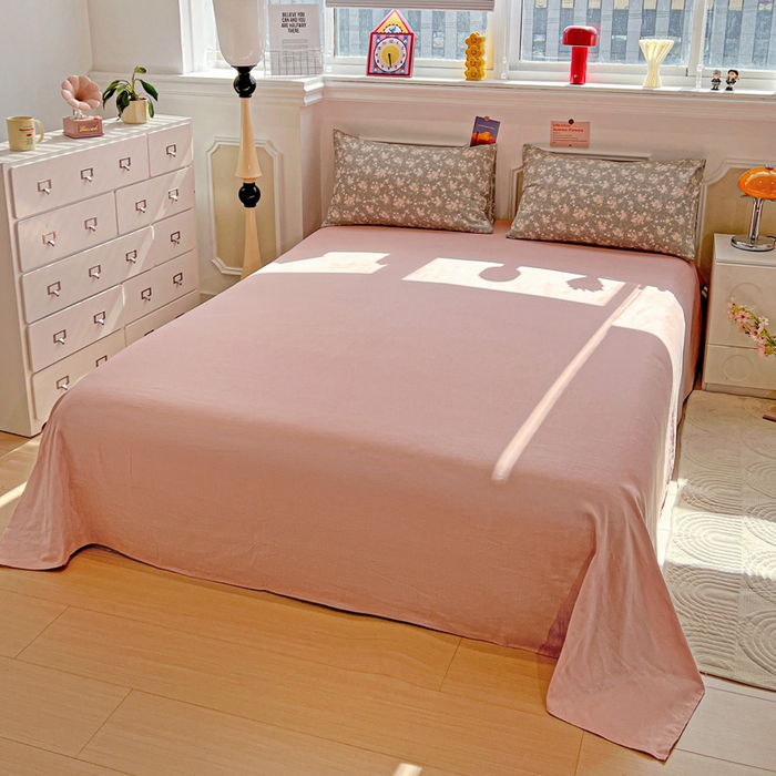 91家纺网 家纺一手货源 找家纺 亿梵家居 2025新款A类母婴级有氧全棉纯棉双层纱纯棉印花四件套-叠拍图苏漫花园