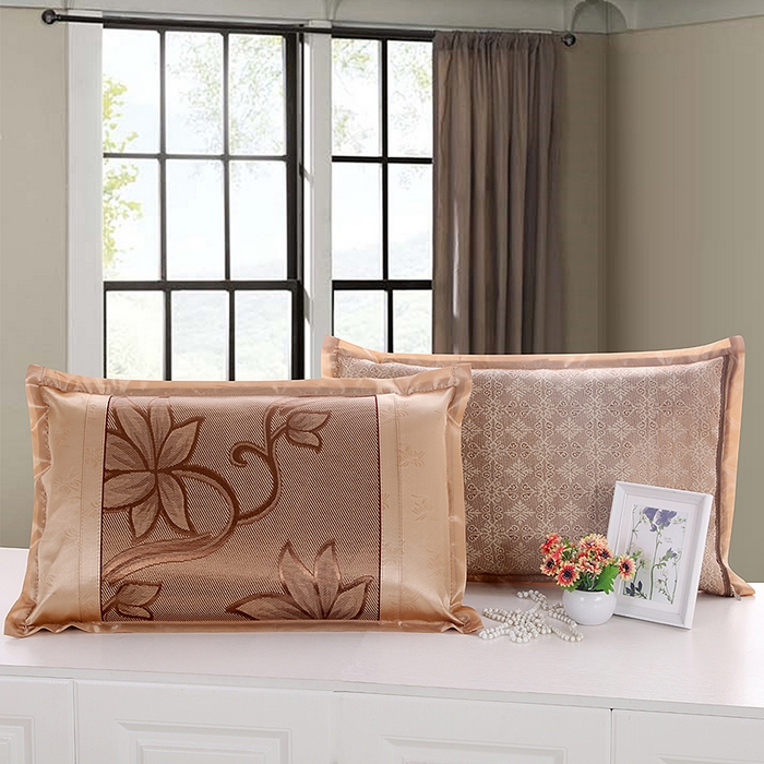 91家纺网 家纺一手货源 找家纺 小牛席业 2026新款B夏凉枕套系列凉枕套夏天枕套冰丝枕套竹枕套藤枕套冰藤枕套 小冰藤花双面枕套