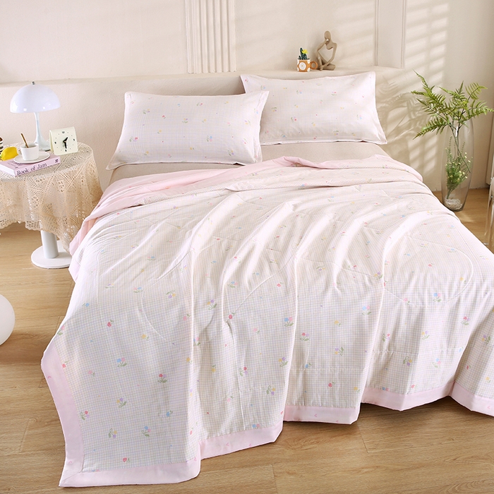 91家纺网 家纺一手货源 找家纺 米萝家居 2026新款里外全棉夏被纯棉棉棉花夏凉被空调被 被子被芯 樱桃小可-米