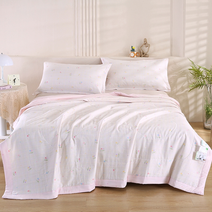 91家纺网 家纺一手货源 找家纺 米萝家居 2026新款里外全棉夏被纯棉棉棉花夏凉被空调被 被子被芯 樱桃小可-米