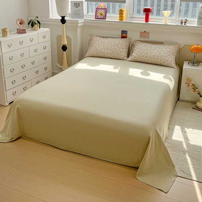 91家纺网 家纺一手货源 找家纺 亿梵家居 2025新款A类母婴级有氧全棉纯棉双层纱纯棉印花四件套-叠拍图樱花漫野