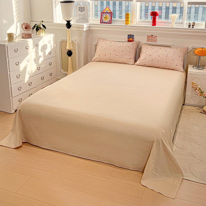 91家纺网 家纺一手货源 找家纺 亿梵家居 2025新款A类母婴级有氧全棉纯棉双层纱纯棉印花四件套-叠拍图知梦