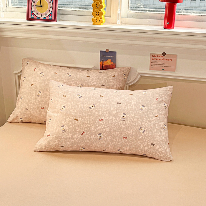 91家纺网 家纺一手货源 找家纺 亿梵家居 2025新款A类母婴级有氧全棉纯棉双层纱纯棉印花四件套-叠拍图知梦