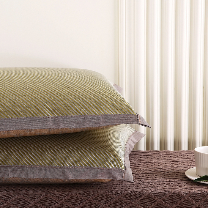 91家纺网 家纺一手货源 找家纺 小牛席业 2026新款冰藤枕套A夏凉枕套系列凉枕套夏天枕套冰丝枕套竹枕套藤枕套冰藤枕套 角标冰藤凉枕套（青柠）