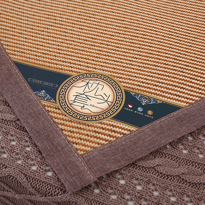 91家纺网 家纺一手货源 找家纺 小牛席业 2026新款冰藤枕套A夏凉枕套系列凉枕套夏天枕套冰丝枕套竹枕套藤枕套冰藤枕套 角标冰藤凉枕套（深咖）