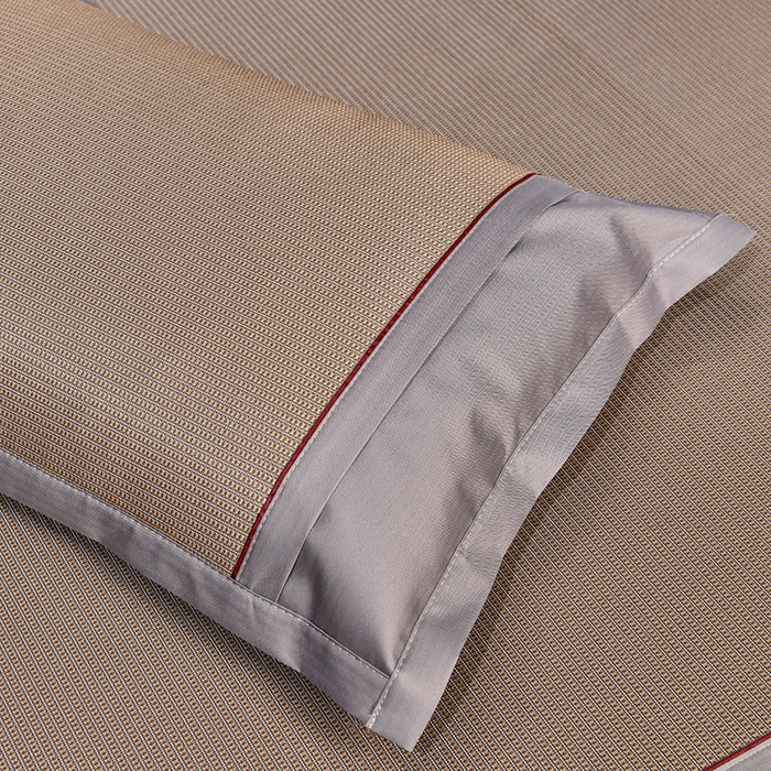 91家纺网 家纺一手货源 找家纺 小牛席业 2026新款冰藤枕套A夏凉枕套系列凉枕套夏天枕套冰丝枕套竹枕套藤枕套冰藤枕套 可机洗抗菌枕套（色织咖色）