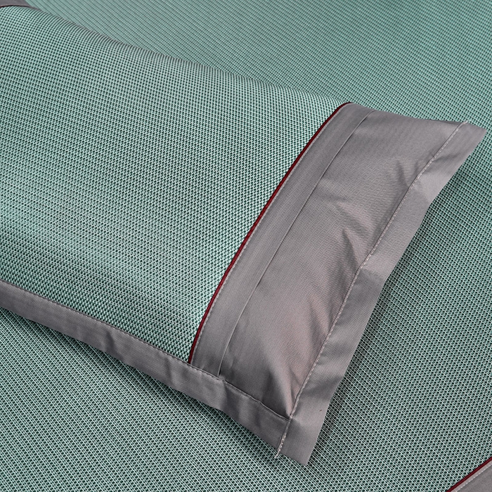 91家纺网 家纺一手货源 找家纺 小牛席业 2026新款冰藤枕套A夏凉枕套系列凉枕套夏天枕套冰丝枕套竹枕套藤枕套冰藤枕套 可机洗抗菌枕套（色织绿色）