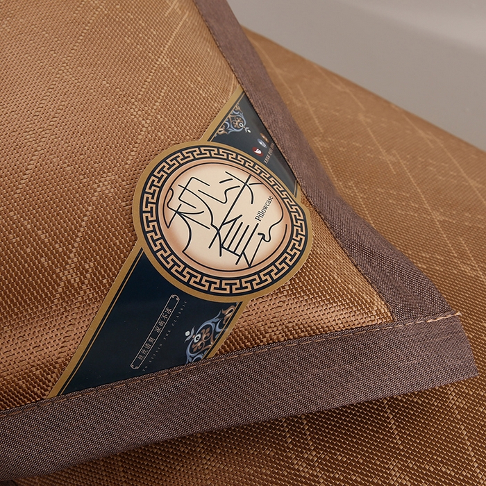 91家纺网 家纺一手货源 找家纺 小牛席业 2026新款冰藤枕套A夏凉枕套系列凉枕套夏天枕套冰丝枕套竹枕套藤枕套冰藤枕套 角标菱形格冰藤凉枕套（咖色）