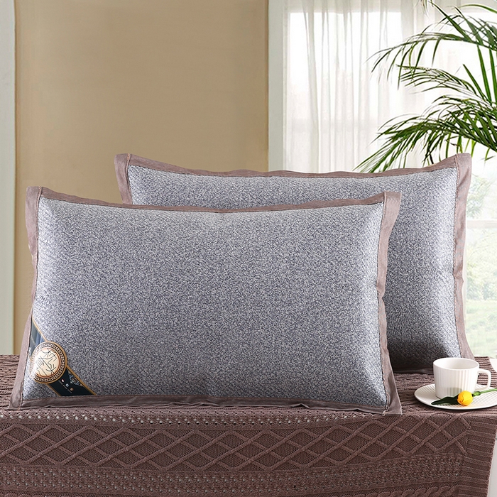 小牛席业 2026新款冰藤枕套A夏凉枕套系列凉枕套夏天枕套冰丝枕套竹枕套藤枕套冰藤枕套 角标古藤凉枕套（灰色）