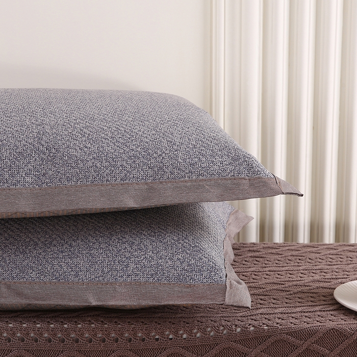 91家纺网 家纺一手货源 找家纺 小牛席业 2026新款冰藤枕套A夏凉枕套系列凉枕套夏天枕套冰丝枕套竹枕套藤枕套冰藤枕套 角标古藤凉枕套（灰色）