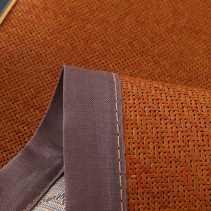 91家纺网 家纺一手货源 找家纺 小牛席业 2026新款冰藤枕套A夏凉枕套系列凉枕套夏天枕套冰丝枕套竹枕套藤枕套冰藤枕套 角标古藤凉枕套（红棕）