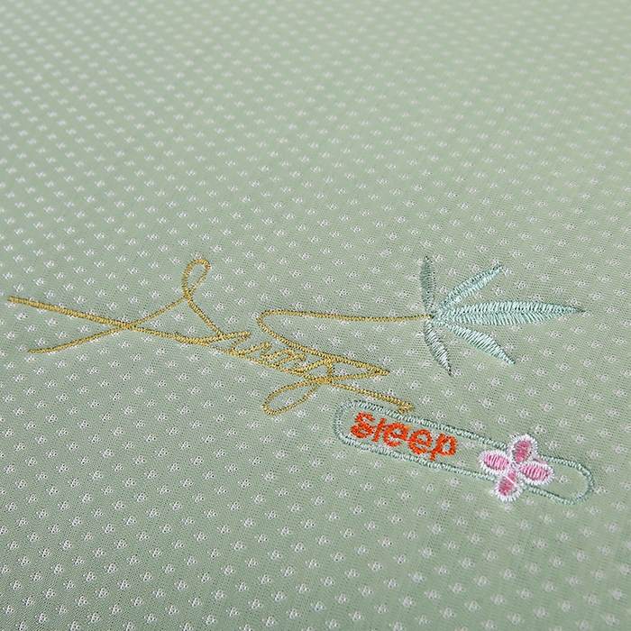 91家纺网 家纺一手货源 找家纺 小牛席业 2026新款冰藤枕套A夏凉枕套系列凉枕套夏天枕套冰丝枕套竹枕套藤枕套冰藤枕套 夏日满天星-绣花凉感枕套（绿色）