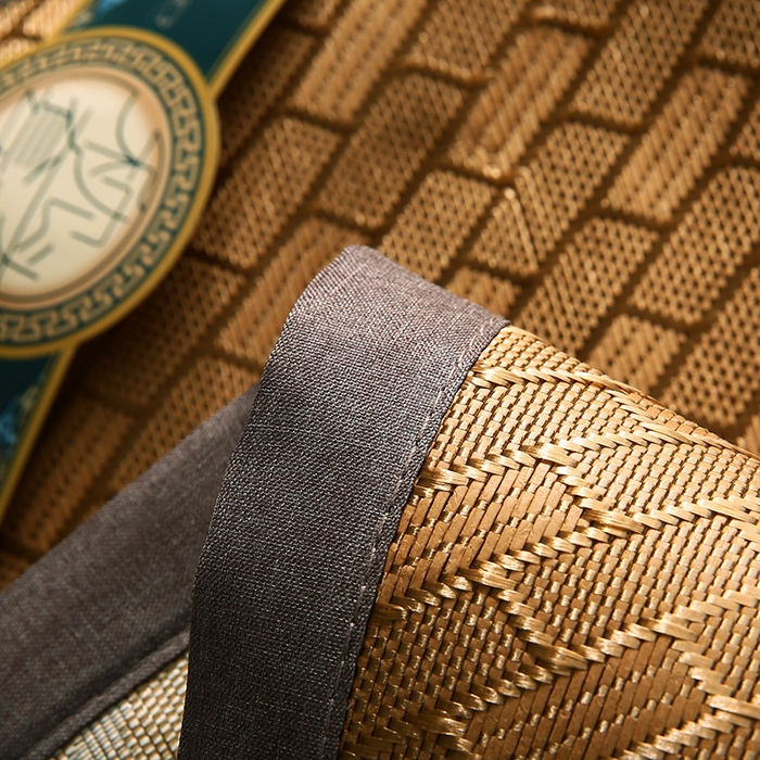 91家纺网 家纺一手货源 找家纺 小牛席业 2026新款冰藤枕套A夏凉枕套系列凉枕套夏天枕套冰丝枕套竹枕套藤枕套冰藤枕套 角标金玉满堂凉枕套（咖色）