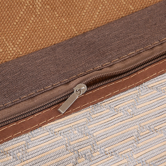 91家纺网 家纺一手货源 找家纺 小牛席业 2026新款冰藤枕套A夏凉枕套系列凉枕套夏天枕套冰丝枕套竹枕套藤枕套冰藤枕套 角标菱形格冰藤凉枕套（咖色）