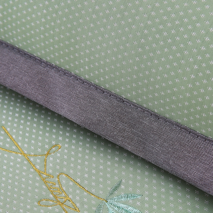 91家纺网 家纺一手货源 找家纺 小牛席业 2026新款冰藤枕套A夏凉枕套系列凉枕套夏天枕套冰丝枕套竹枕套藤枕套冰藤枕套 夏日满天星-绣花凉感枕套（绿色）