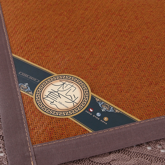 91家纺网 家纺一手货源 找家纺 小牛席业 2026新款冰藤枕套A夏凉枕套系列凉枕套夏天枕套冰丝枕套竹枕套藤枕套冰藤枕套 角标古藤凉枕套（红棕）