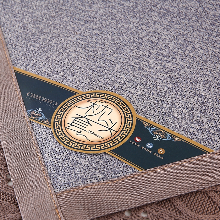 91家纺网 家纺一手货源 找家纺 小牛席业 2026新款冰藤枕套A夏凉枕套系列凉枕套夏天枕套冰丝枕套竹枕套藤枕套冰藤枕套 角标古藤凉枕套（灰色）