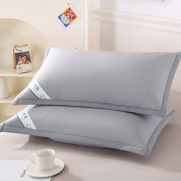 91家纺网 家纺一手货源 找家纺 小牛席业 2026新款3D千鸟格按摩冷感豆豆夏凉枕套系列 灰色