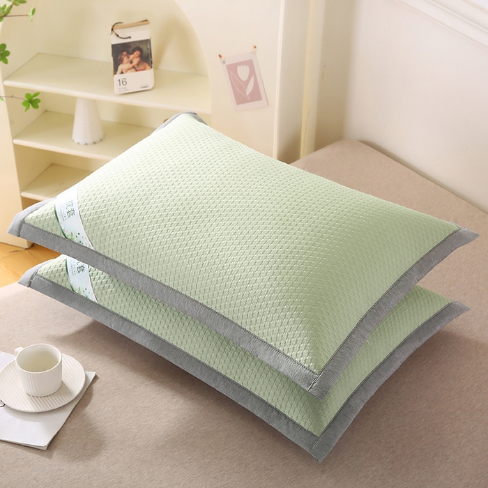91家纺网 家纺一手货源 找家纺 小牛席业 2026新款3D千鸟格按摩冷感豆豆夏凉枕套系列 绿色