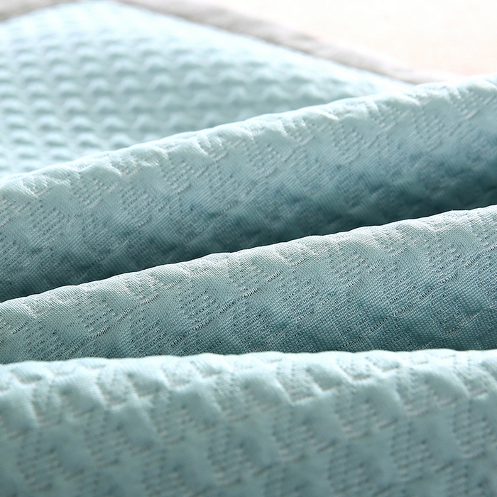 91家纺网 家纺一手货源 找家纺 小牛席业 2026新款3D千鸟格按摩冷感豆豆夏凉枕套系列 蓝色