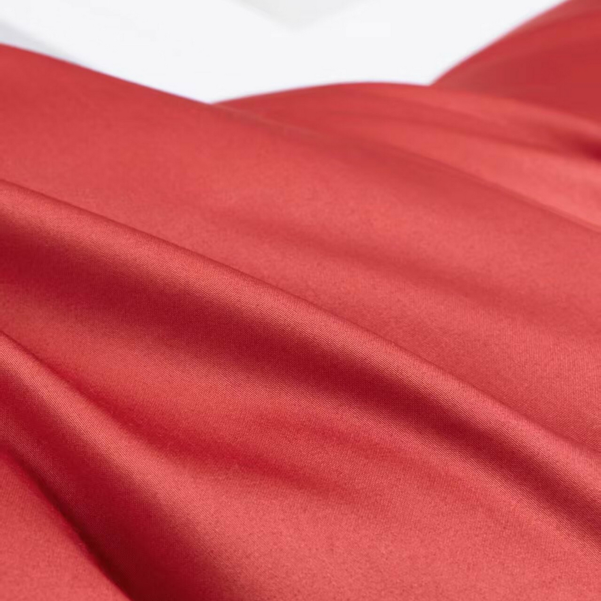 91家纺网 家纺一手货源 找家纺 沐珩家纺 2026新款双拼角拼色100s长绒棉工艺四件套-凯伦 凯伦-勃艮第红